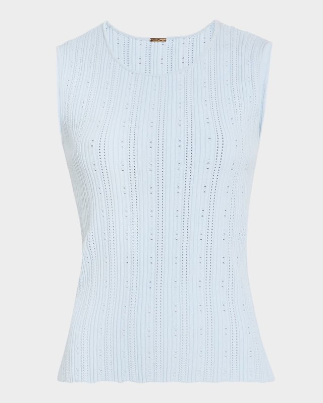 Pointelle Compact Jacquard Tank Top